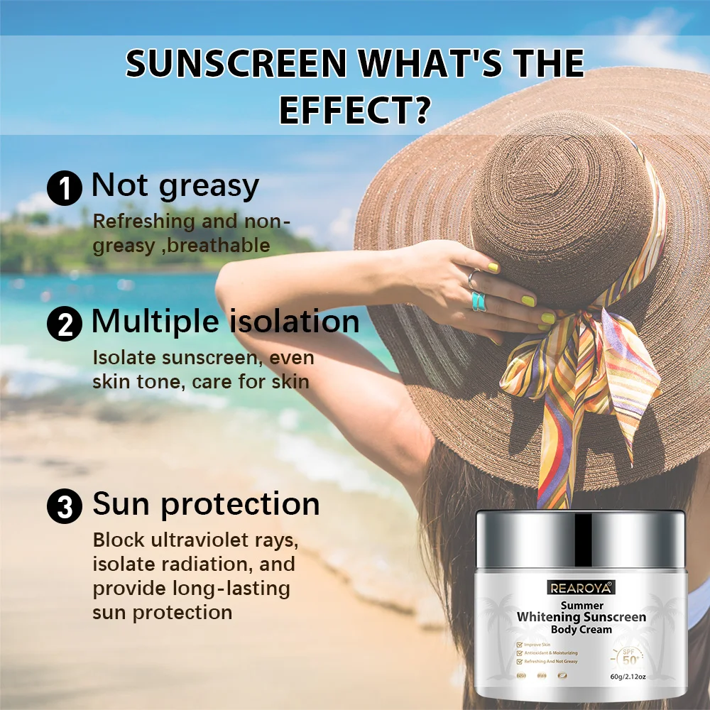 50+ Facial Sunscreen Long Lasting Moisturizing UV Resistant Skin Whitening Cream Korean Moisturiz Protector Care Body Sunscreen