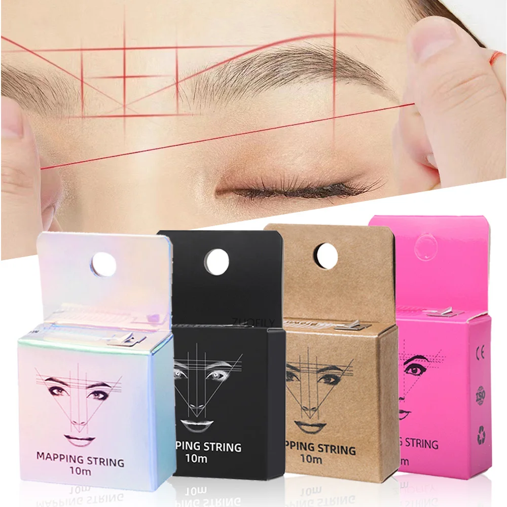 5 Colors Tattoo Thread Eyebrow Marker Thread Tattoo Brows Ruler Auxiliary Line Drawing Ink Positioning Mapping Line Box