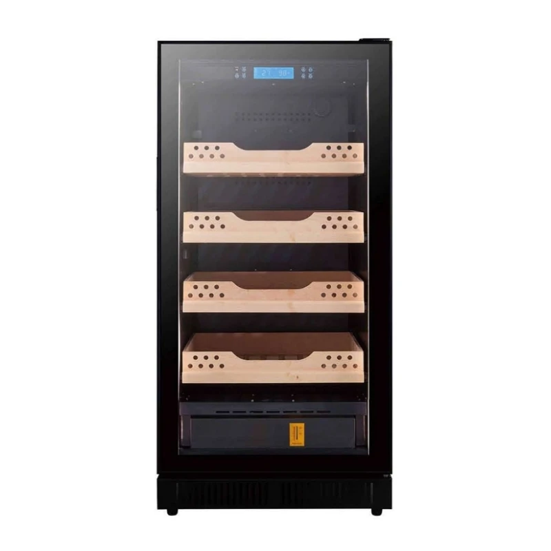 228L 800 Cigars Independent Temperature Humidity Control Spanish Cedar Wood Compressor Cigar Humidor Cabinet
