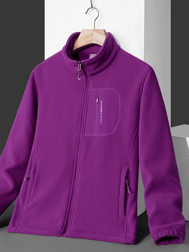 두꺼운 플리스 야외 스포츠 오픈 가디건 여성용 따뜻한 방풍 코트 남성용 캐주얼 여행 의류 폴리에스터 원단
