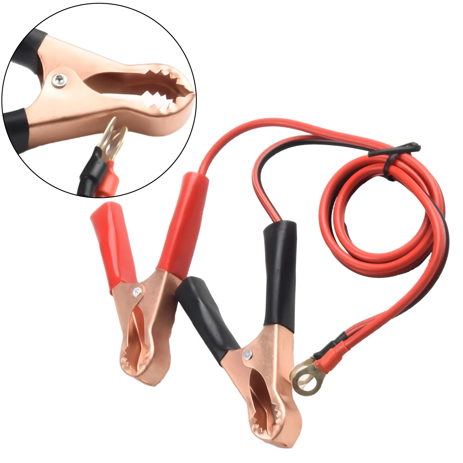 

2Pcs Car 50AMP Battery Inverter Wire Power Transfer Cable Alligator Clip 0. 25 Inches/6.3mm Ring Terminal Hole Size