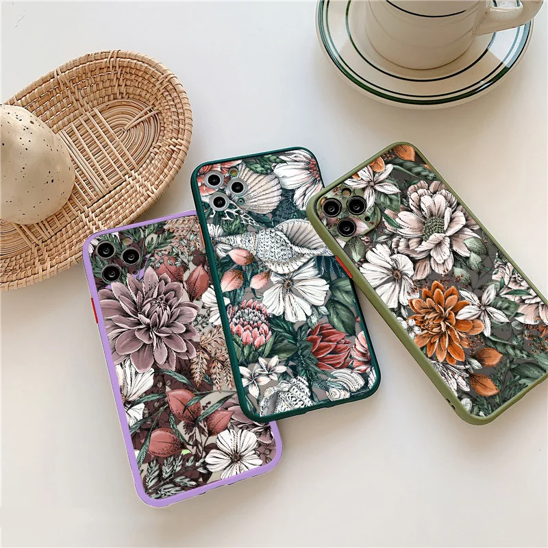 Elegant Camellia Floral Shockproof Phone Case - Fashionable Luxury Back Cover