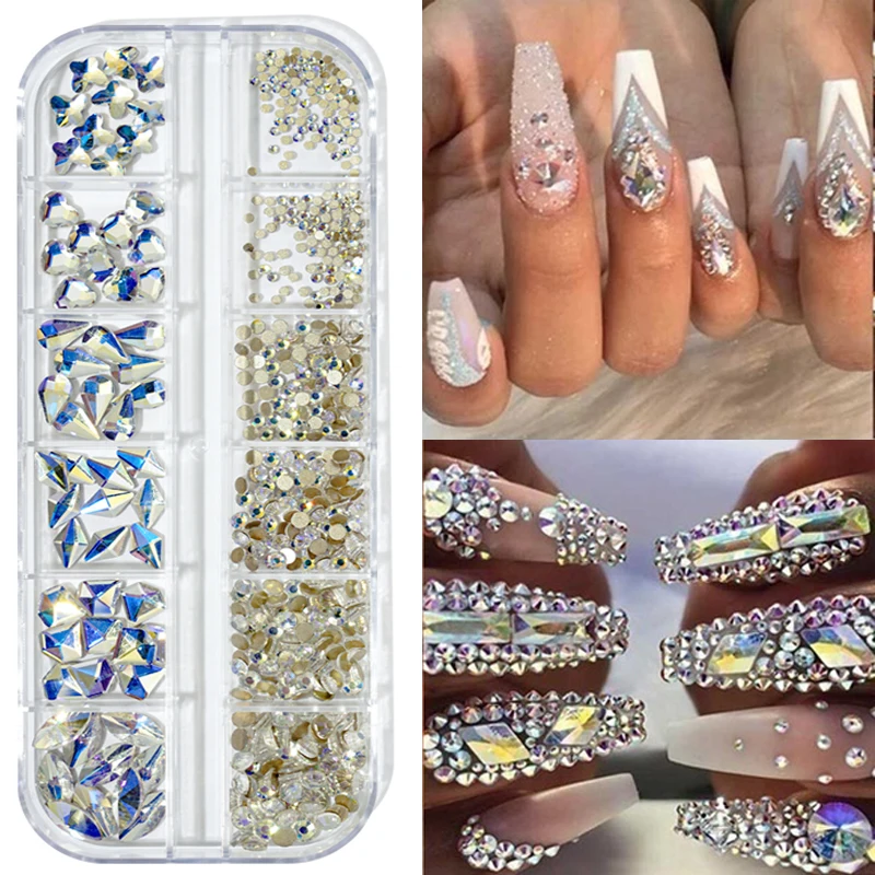 

12 цветов 3D Блестящий дизайн ногтей роскошные украшения аксессуары Кристалл Стразы искусственные красные бусины для самостоятельного маникюра дизайн