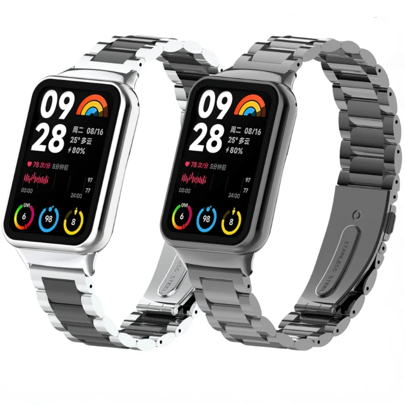 

Metal Strap for Xiaomi Miband 8 Pro Stainless Steel Replacement Miband 8 Pro Bracelet Wristband for Miband 8 Pro Accessory Belt