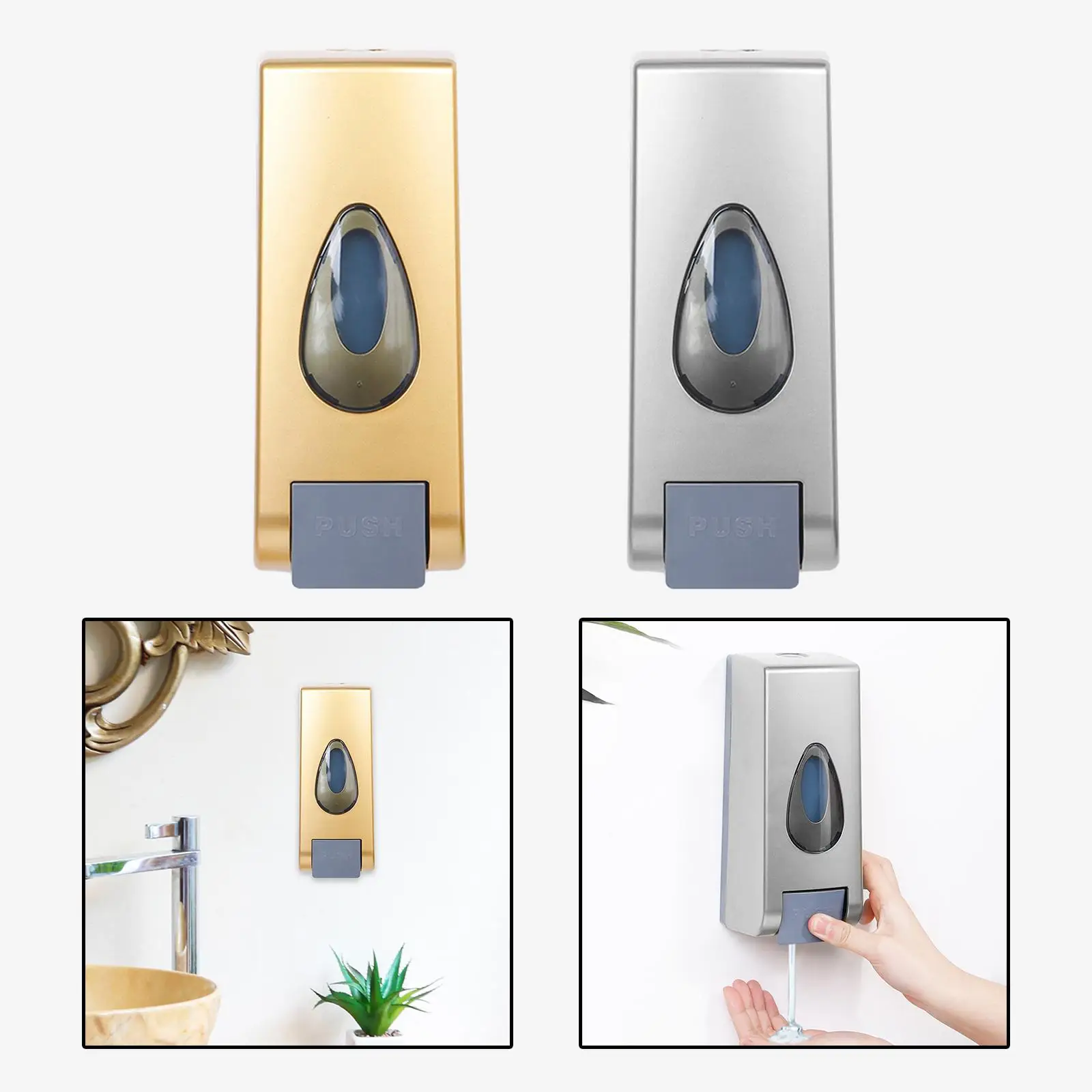 Soap Dispenser, Wall Mounted, 350ml Refillable Large Capacity Foaming Liquid