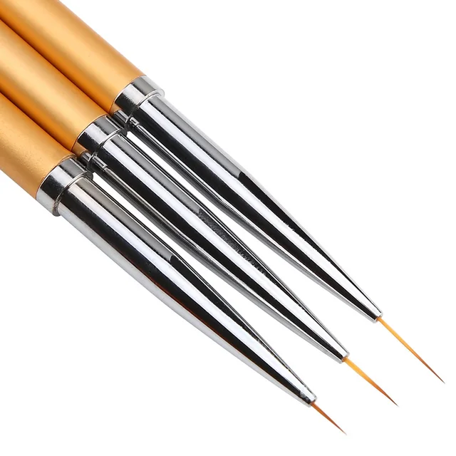 3Pcs Set di pennelli per fodera per Nail Art a strisce francesi suggerimenti 3D strisce di linea penna da disegno fai-da-te pennelli per Gel UV penna per pittura strumenti per Manicure 5
