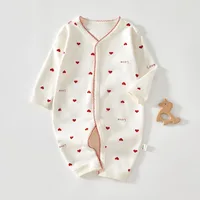 Newborn Baby Clothes Jumpsuit with Love Printed on 100 Cotton Boneless Romper Newborn Super Cute Outfit Long Sleeve Bodysuit 2