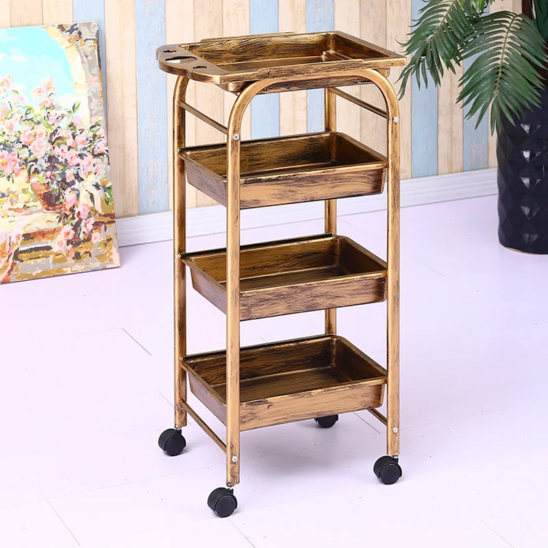 Rolling Hair Salon Trolley Wheels Makeup Storage Modern Salon Trolley Commercial Carrello Portategetti Salon Furniture Rr50St