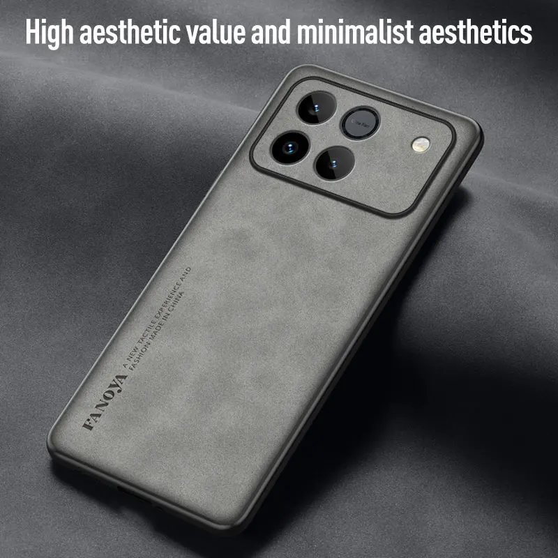 Shockproof Matte Leather Case with Soft Back Cover