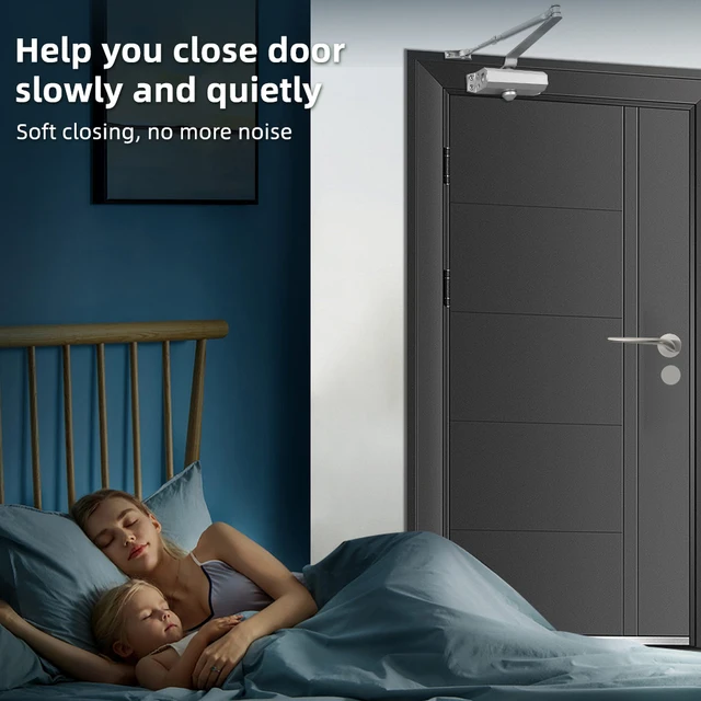 KAK บัฟเฟอร์ไฮดรอลิกประตูอัตโนมัติ 25 กก.ถึง 80 กก.ปรับความเร็วประตูปิดอุปกรณ์ Mute นุ่มปิดฮาร์ดแวร์ประตู 3