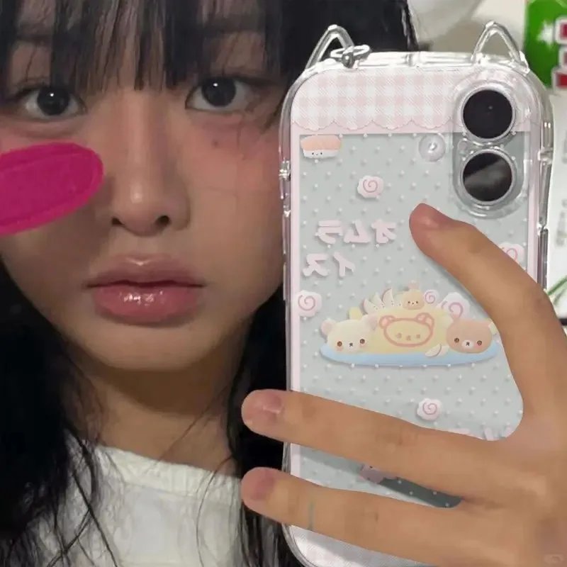 Kawaii Japanese Bear Fashion Phone Case - Cute Y2K Back Cover