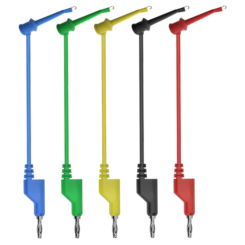 

Test Leads Kit 5Pcs 4MM Banana Plug to Test Hook Clip Multimeter Leads Stackable Cable Wire 1M Easy to Use Reliable Performance