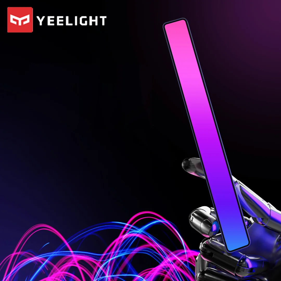 Yeelight-RGB Cor Ambiente LED Barra De Luz, Controle De Som, Recarregável,  Captura Magnética, Voz Ativada Ritmo, Música