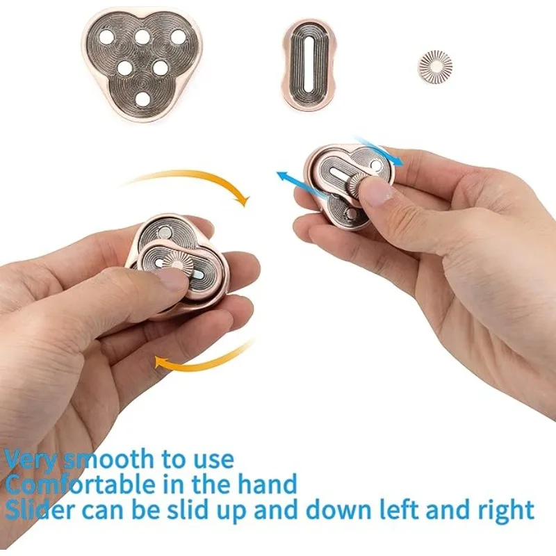 Metal Fidget Slider Toy Triangle Spin Card Push EDC Toy Sensory Fun Office Desk Relief Anxiety Adult Ideal Gift fidget toy sensory fidget toy anti stress toy finger sensory toy