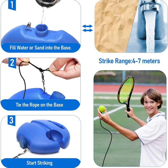 Heavy Duty Tennis Training Aids Base With Elastic Rope Ball Practice Self-Duty Rebound Tennis Trainer Partner Sparring Device 5