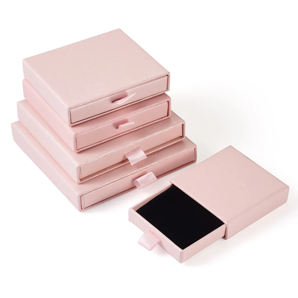 

5Pcs Cardboard Drawer Boxes Paper Jewelry Gift Box for Bracelets Earrings Necklace Storage Case Organizer with Black Sponge