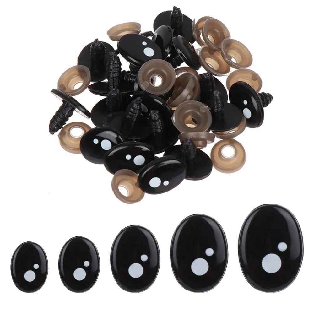 100 pezzi/50 pezzi occhi di sicurezza colore nero adatti per