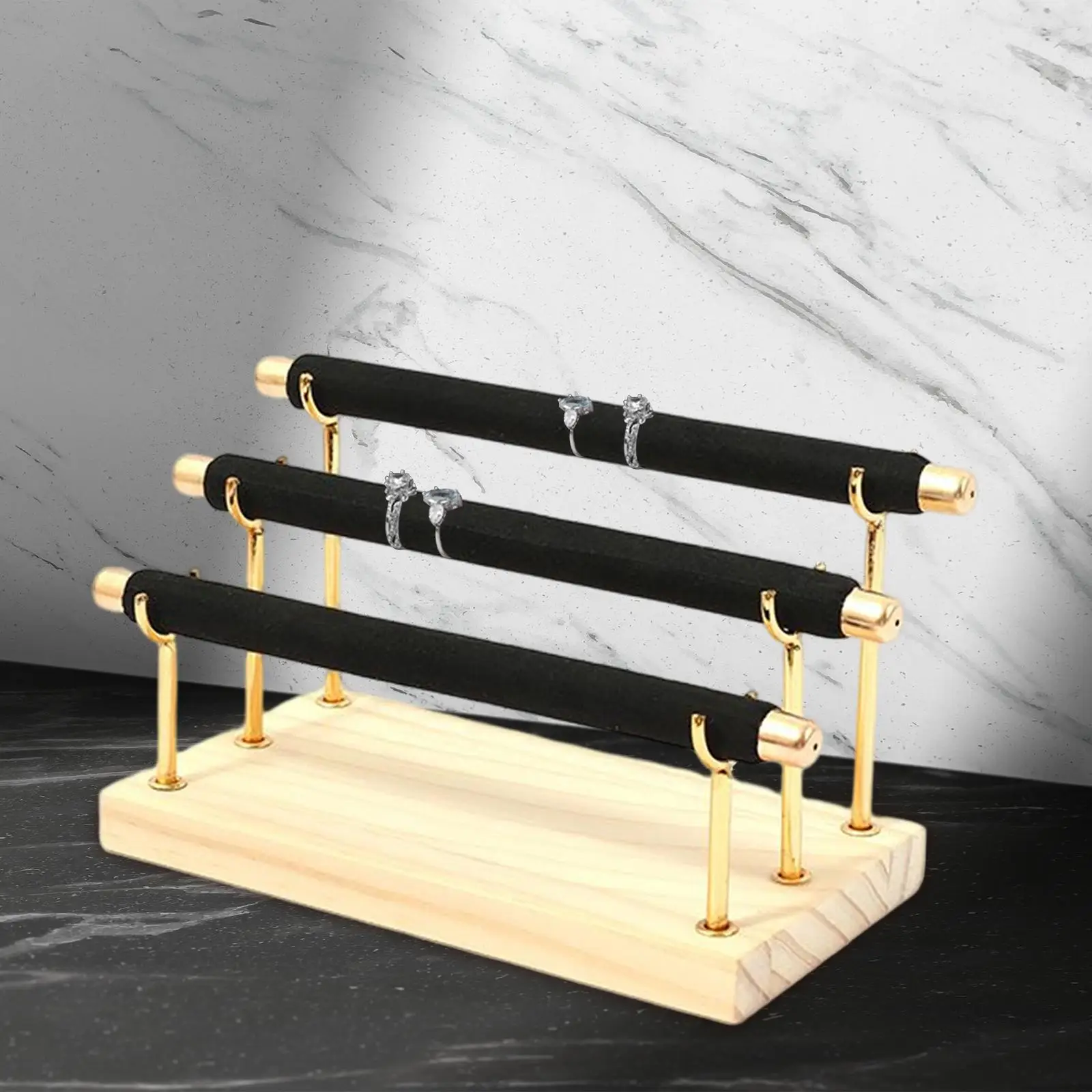 

Ring Holder Jewelry Display Stand 3 Tier for Watch Tradeshow Retail Stores
