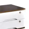Wood Desktop Storage Box with Lock 2 Tier for Counter Workspace Countertop 5