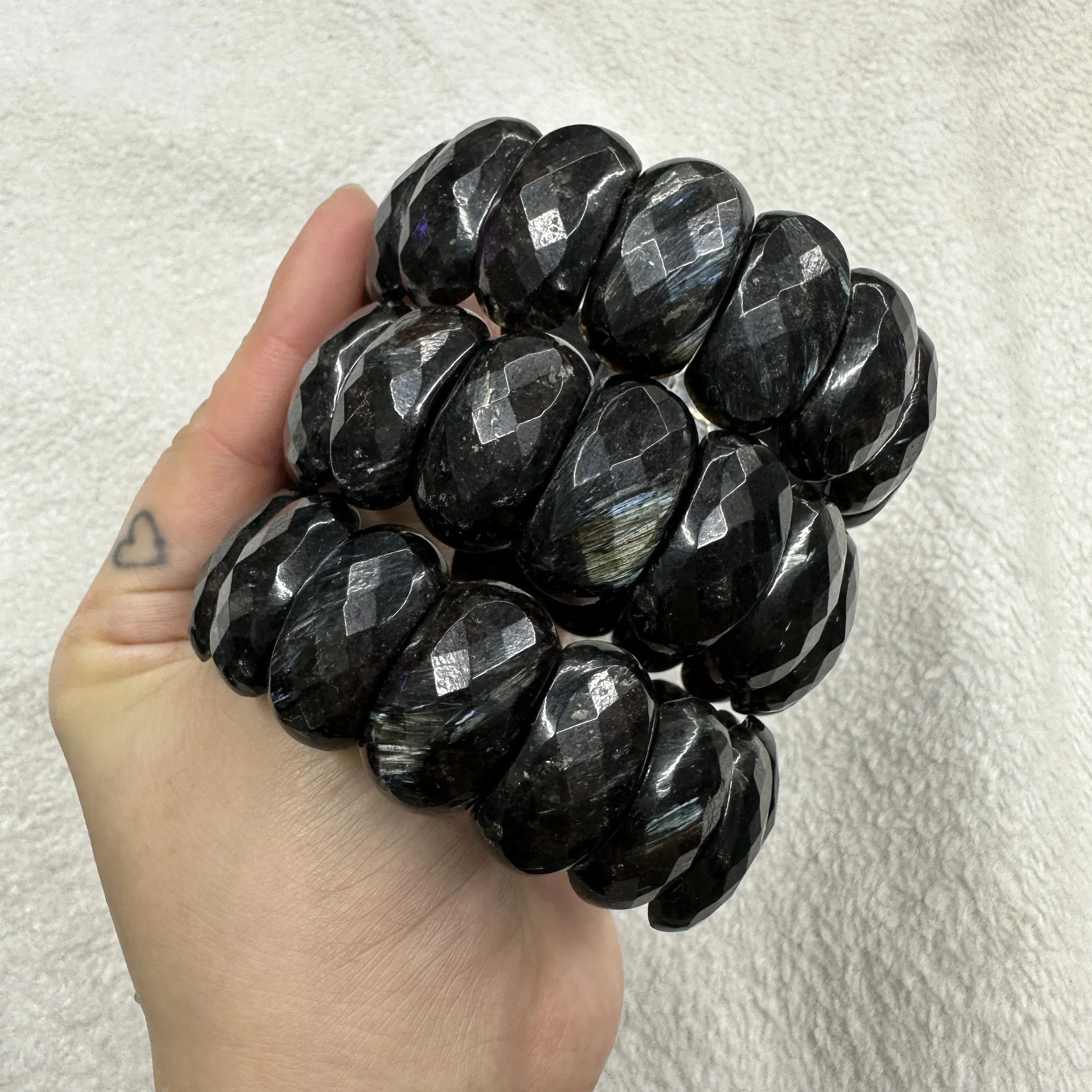 

Astrophyllite Hornblende Arfvedsonite Stone Beads about 12*25mm Bracelet Natural Gemstone Jewelry Bangle For Gift Wholesale !