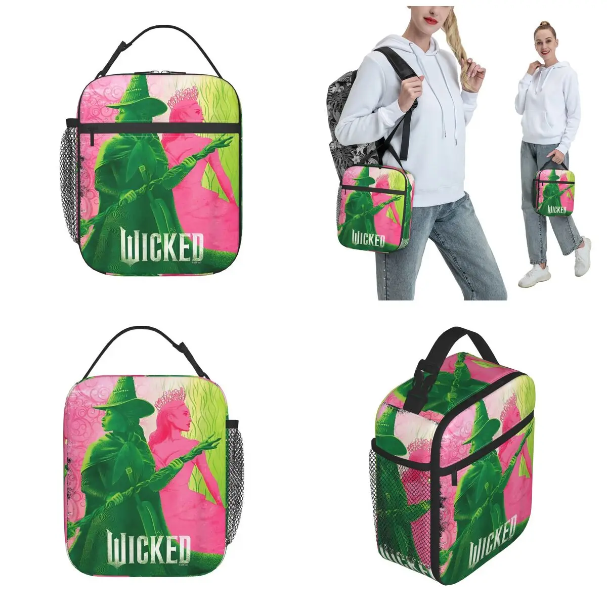 Wicked Elphaba & Glinda Tonal Insulated Lunch Bag Office Musical Movie 2024 Food Box Portable Fashion Cooler Thermal Lunch Box 2