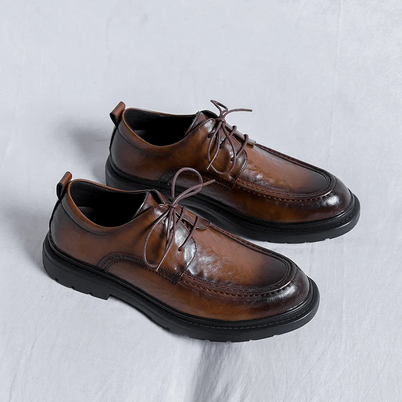 Fashion Business Dress Men Shoes Formal Slip On Dress Shoes Mens Oxfords Footwear High Quality Genuine Leather For Men