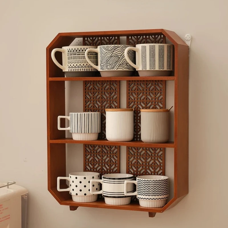 Bamboo Bo Gu Rack Tea Pot Tea Set Storage Lattice Rack Tea Table Shelf Wall Mounted Display Stand 4