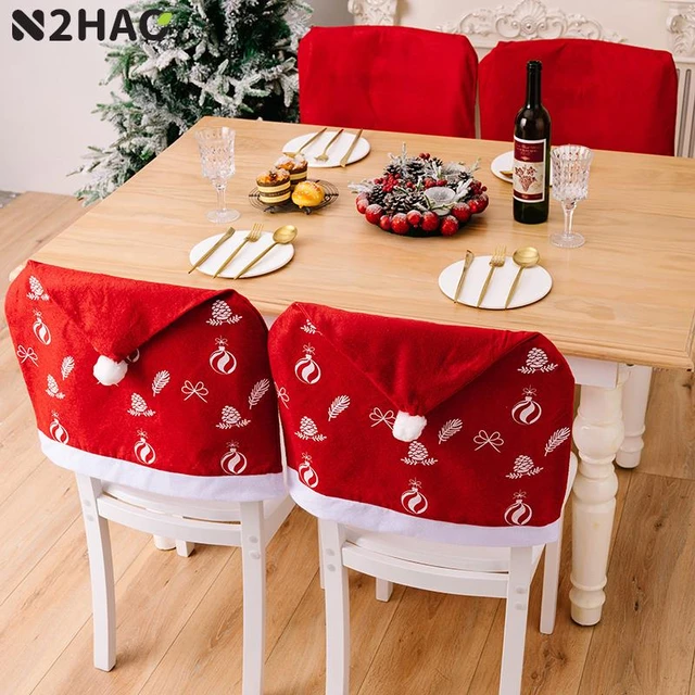 Fodere per sedie per sala da pranzo in tessuto Non tessuto fodera per  schienale per sedia con cappello natalizio protezione per mobili lavabile  per la decorazione domestica di natale - AliExpress