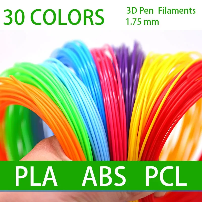3D Pen filament 1.75mm ABS / PLA / PCL,30 Colors, 20 Colors,perfect safety plastic, Birthday gift, Apply to 3D Pen