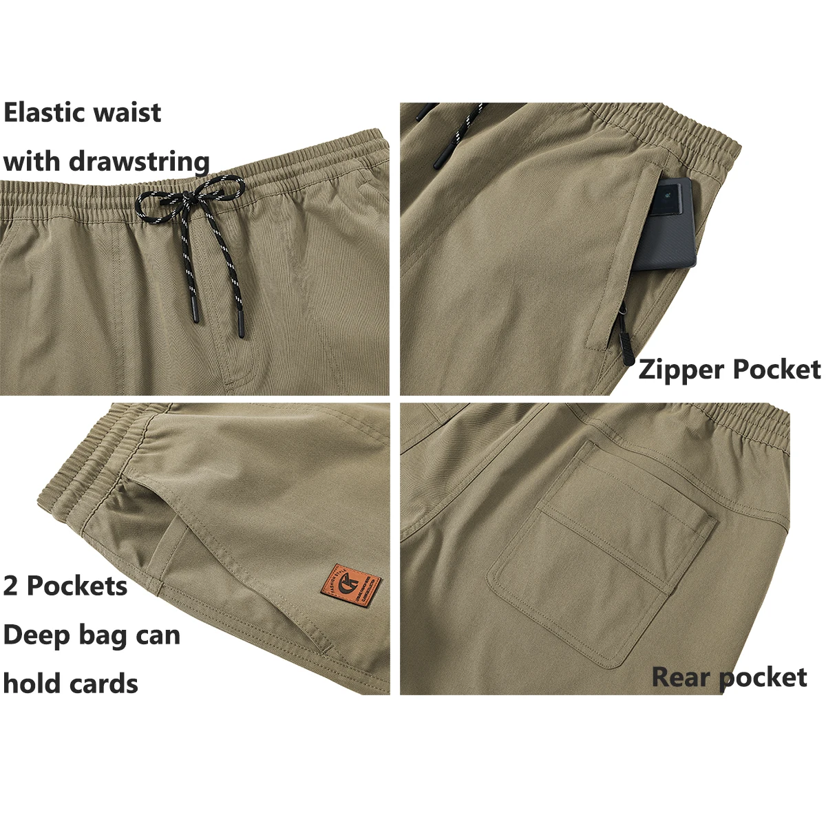 Summer Men's Solid Lightweight Breathable Quick Dry Athletic Shorts With 5 Pockets High Quality Elastic Waist Beach Shorts mens fitness shorts