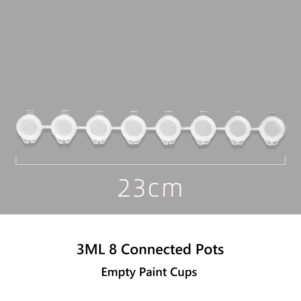 컴팩트 디자인 플라스틱 색소 스트립 2ml/3ml/5ml 6/8 연결된 용기 빈 페인트 컵 수채화 빈 상자 그림 용품