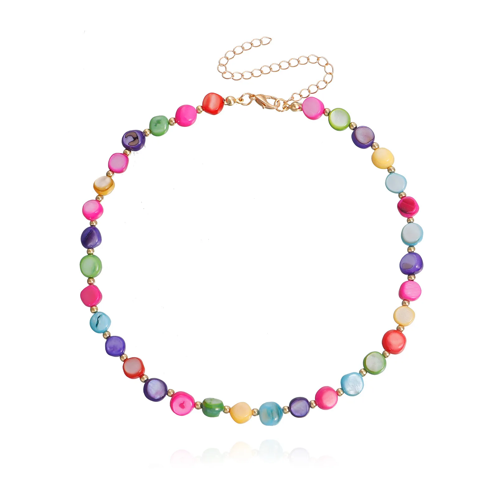 

Vintage Boho Handmade Women Necklace Bohemian Ethnic Style Colorful Chain Fashion Girl Street Accessories Gemstone Gift Choker