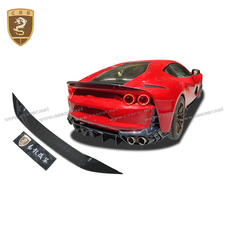 Vendita Calda Per Accessori Spoiler Ferrari 812 Gts 2017-2021 Superfast 812 Msy Style Tail Wing Nero 3K Twill Tronco Base Spoiler