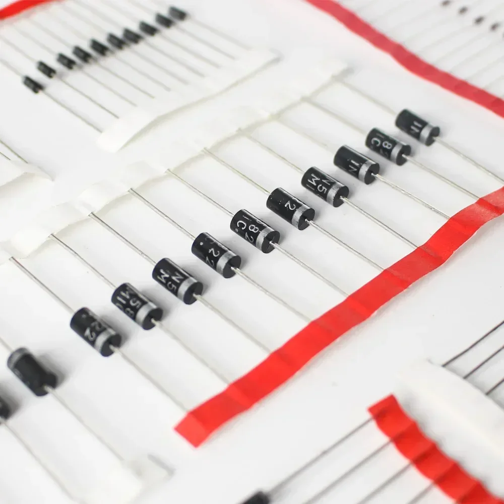 50-200pcs Rectifier Schottky Diode Assorted Kit 1N4007 1N4148 1N5819 1N5399 1N5408 1N5822 FR107 FR207 for Electronics