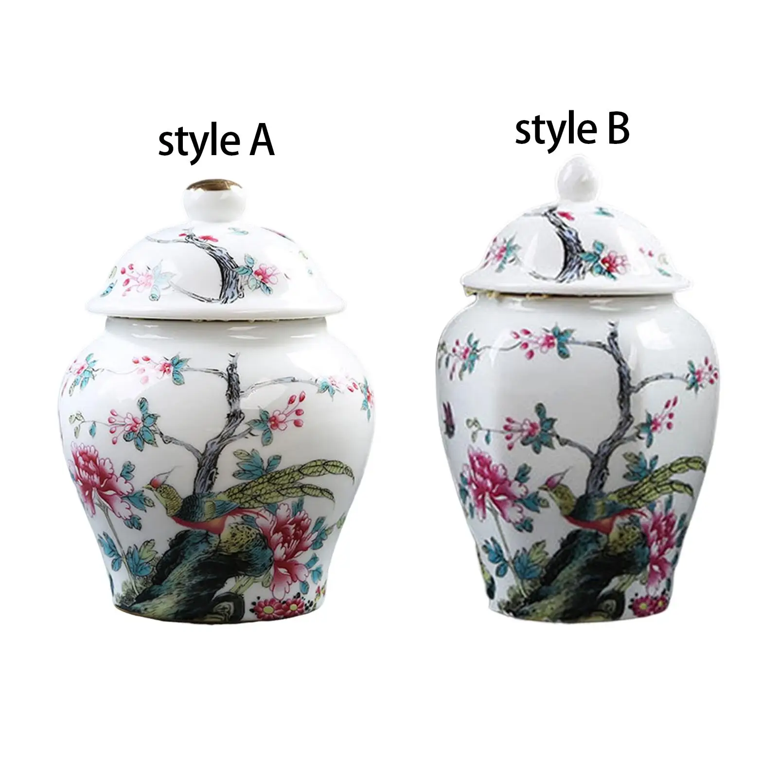 Ceramic Ginger Jar Chinese Porcelain Jar Porcelain Storage Jar Vase With Lid For