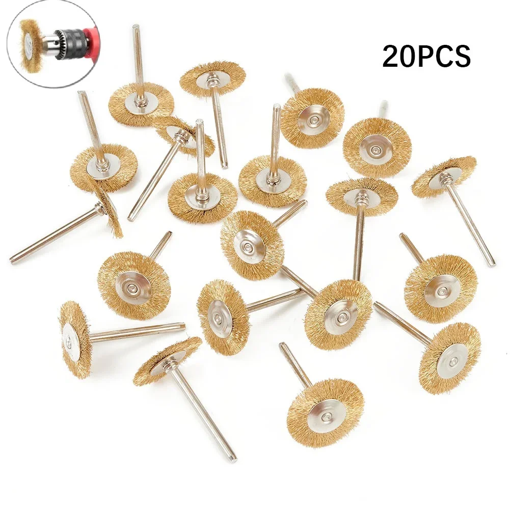 20Pcs 22mm Steel Wire Wheel Brushes for Metal Rust Removal Polishing Brush Steel Cutting Rotary Brush for Drill Rotary Tool