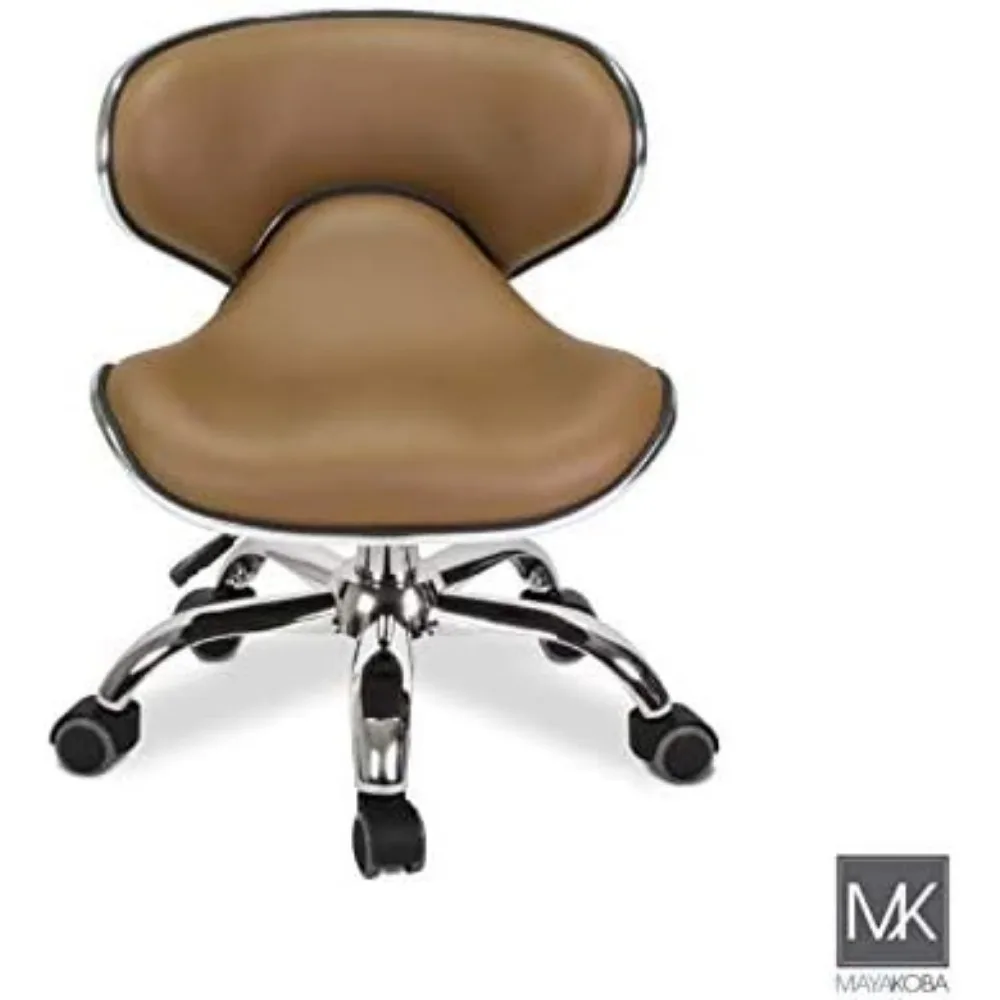SET OF 2 Nail Salon Pedicure Stool Pedicure Chair Short Adjustable Comfort Pneumatic Pump Salon Furniture & Equipment CAPPUCCINO
