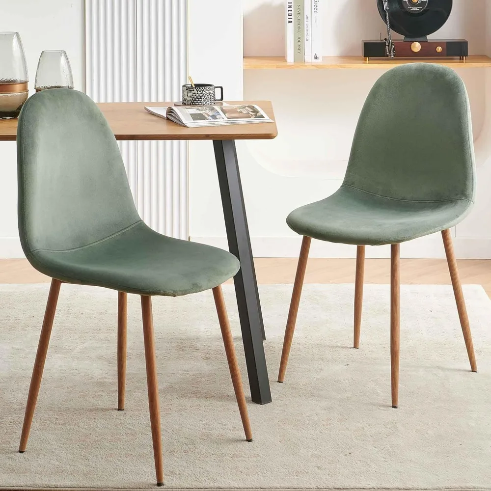 Velvet Dining Chairs Set of 4 - Modern Seating with Metal Legs for Living, Bedroom,Dining Room - Green Chairs for Dining Room 3