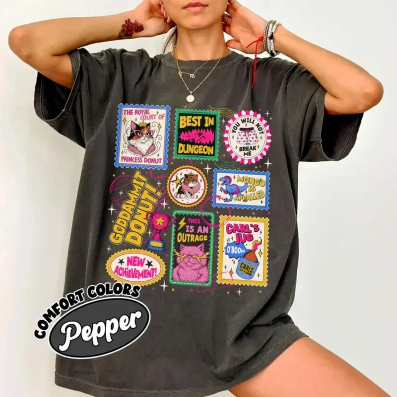 Book Stamps Dungeon Crawler Carl Comfort Colors Shirt, Fantasy Book Merch Reader, Top Neu