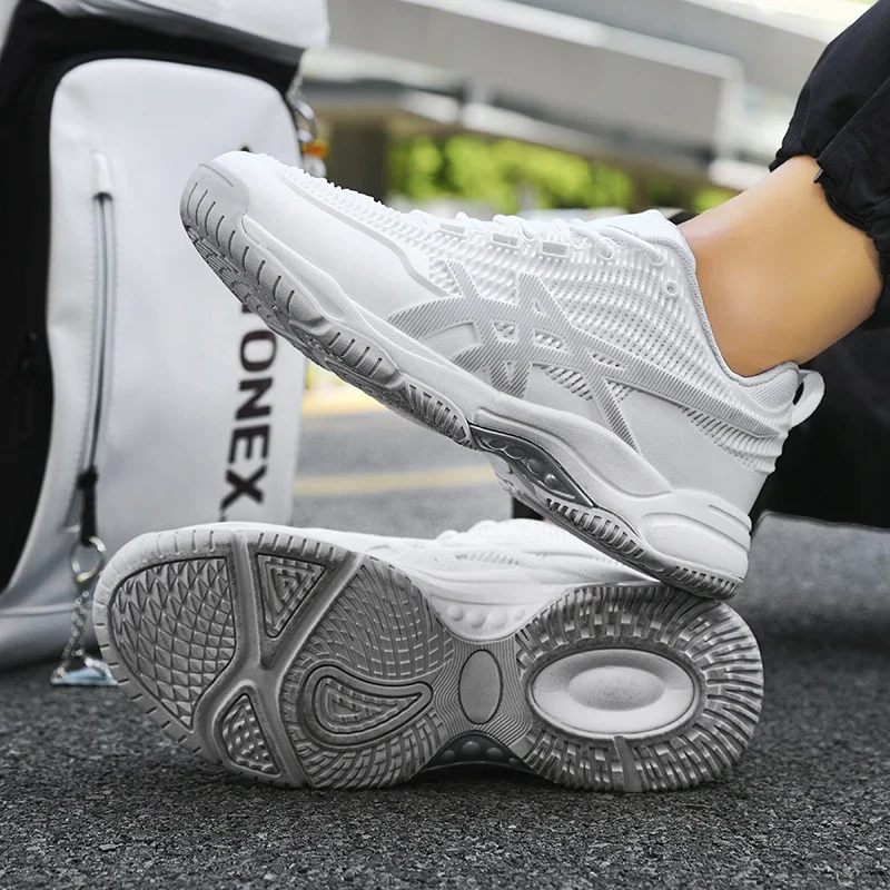 Men Women's Badminton Shoes with Anti-Slip Technology Blue Professional Tennis Sneakers Gym Trainers 6