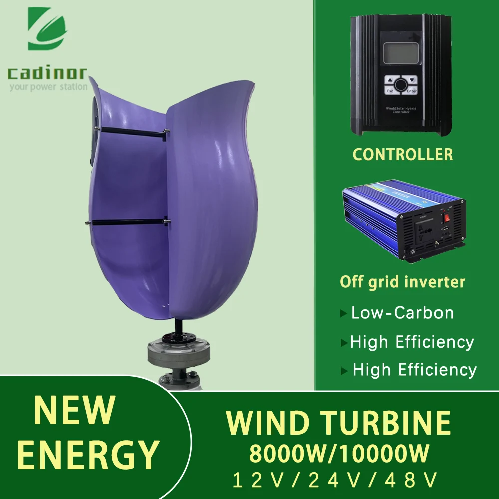 

China Factory Vertical Axis Maglev Wind Turbine Generator 10000W 12V 24V 48V Free Energy For Homeuse Windmills Low RPM