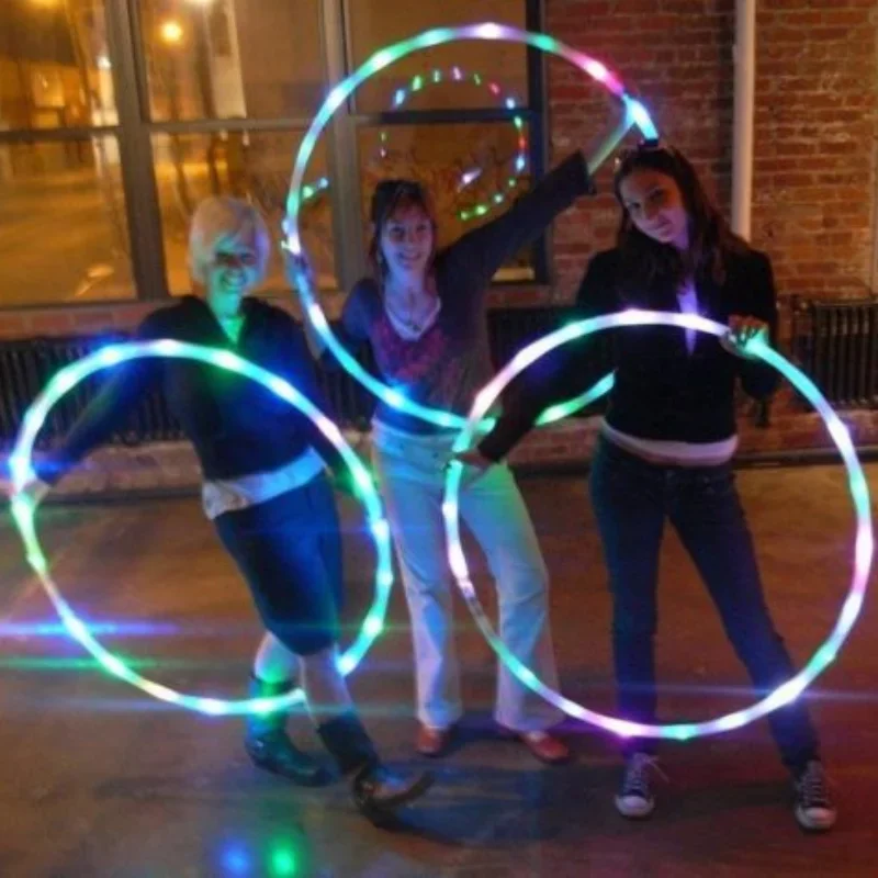 Loose Weight Materiel Sport Fitness Hoop Equipment Yoga Circle 90CM 7Color Aro LED Flashing Sport Body Building Ring