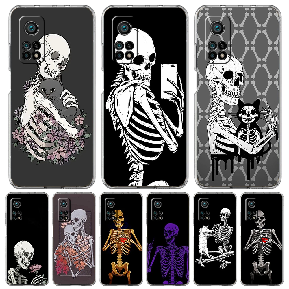 Red Love Skeleton Diagram Transparent Phone Case