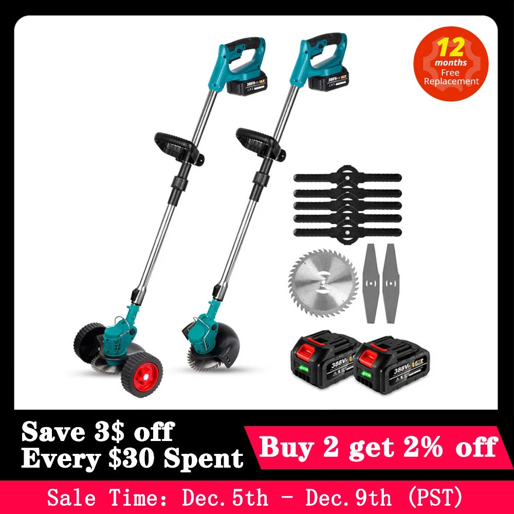 Foldable Electric Lawn Mower Battery Lawn Mower Lawn Mower Trimmer Foldable Trimmer