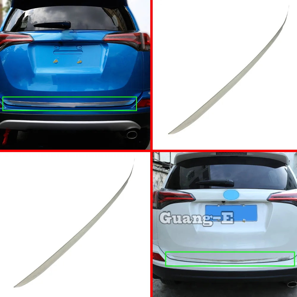 

Car Styling Cover Stainless Steel Rear Door Bottom Tailgate Frame Plate Trim Trunk 1pcs For Toyota RAV4 2014 2015 2016 2017 2018