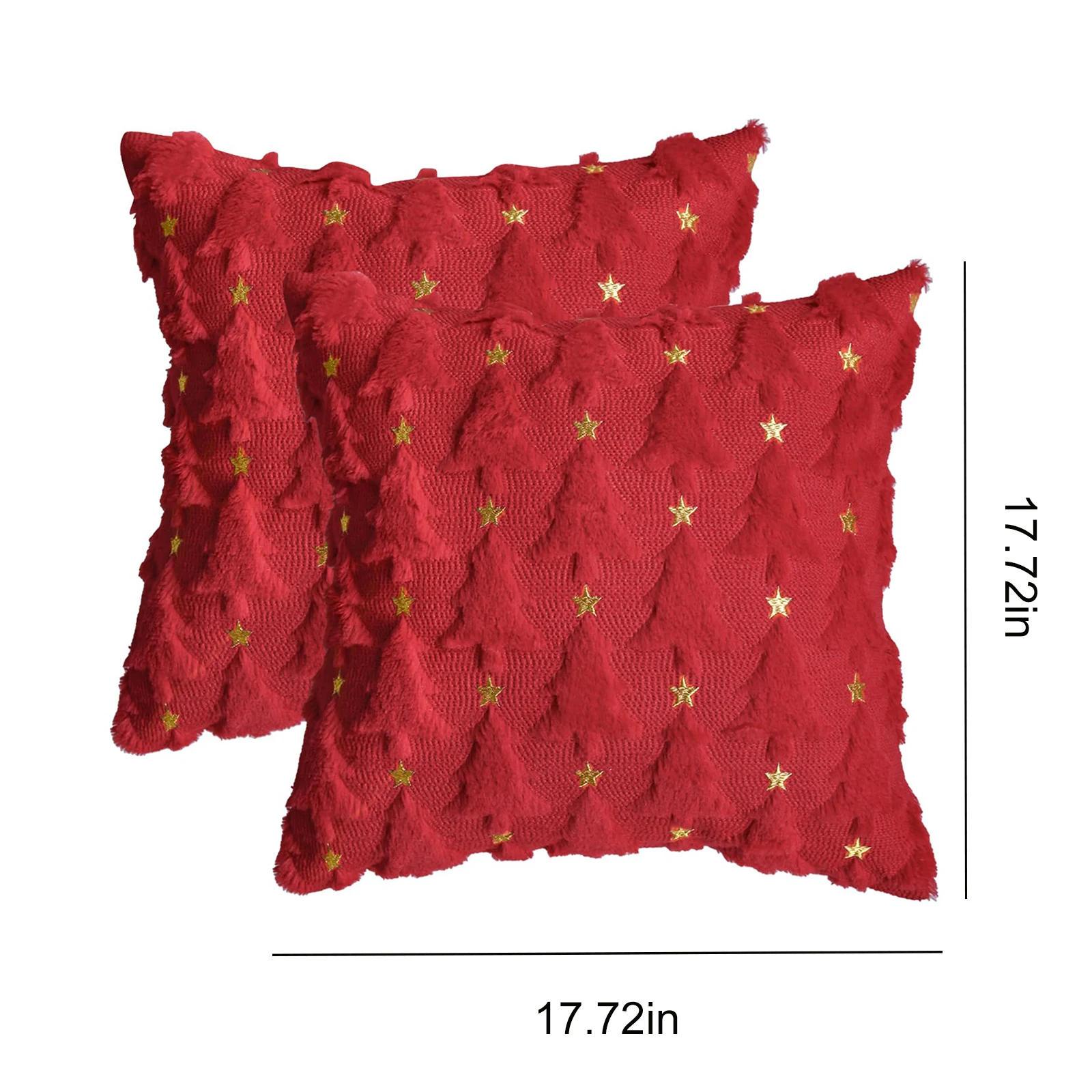 크리스마스 트리 쿠션 커버 귀여운 18x18 인치 2개 세트 침실 소파 휴일 축제용 쿠션 커버