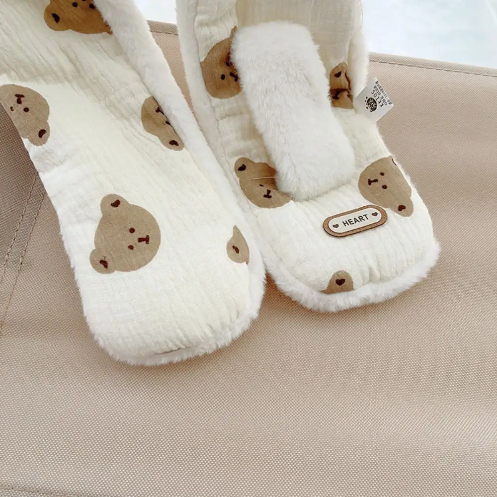 

Solid Color Bear Plush Cross Scarf Fashion Design Warm Cartoon Neckerchief Scarves Cloth Accessories Children Fleece Muffler