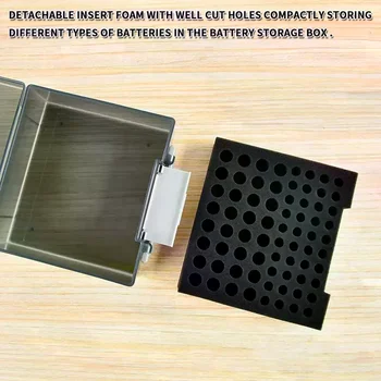Organizzatore per Batterie, Contiene 72 Batterie AA AAA, Scatola Portabatterie, Contenitore per Garage, Organizzatore per Cassetti di Casa, Dispenser Portabatterie