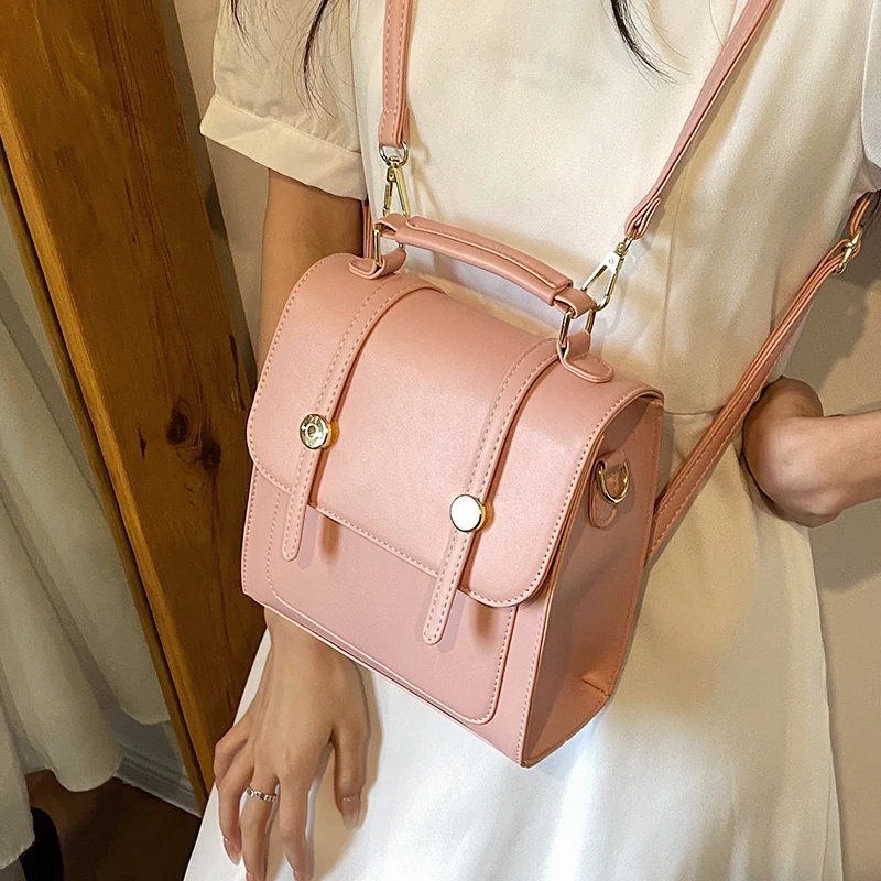 

New Fashion Women's backpack Pu Leather Retro School Backpack Bags for Girls Simple Luxury designer handbag Shoulder Bags purse