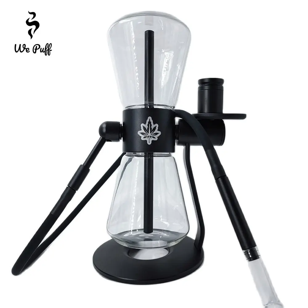 We Puff Hourglass Gravity Water Pipe Hookah Completo Kit 360° Rotating Clear Filtering Out Smoke